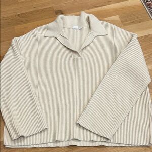 GAP Women's Cream V-Neck Sweater